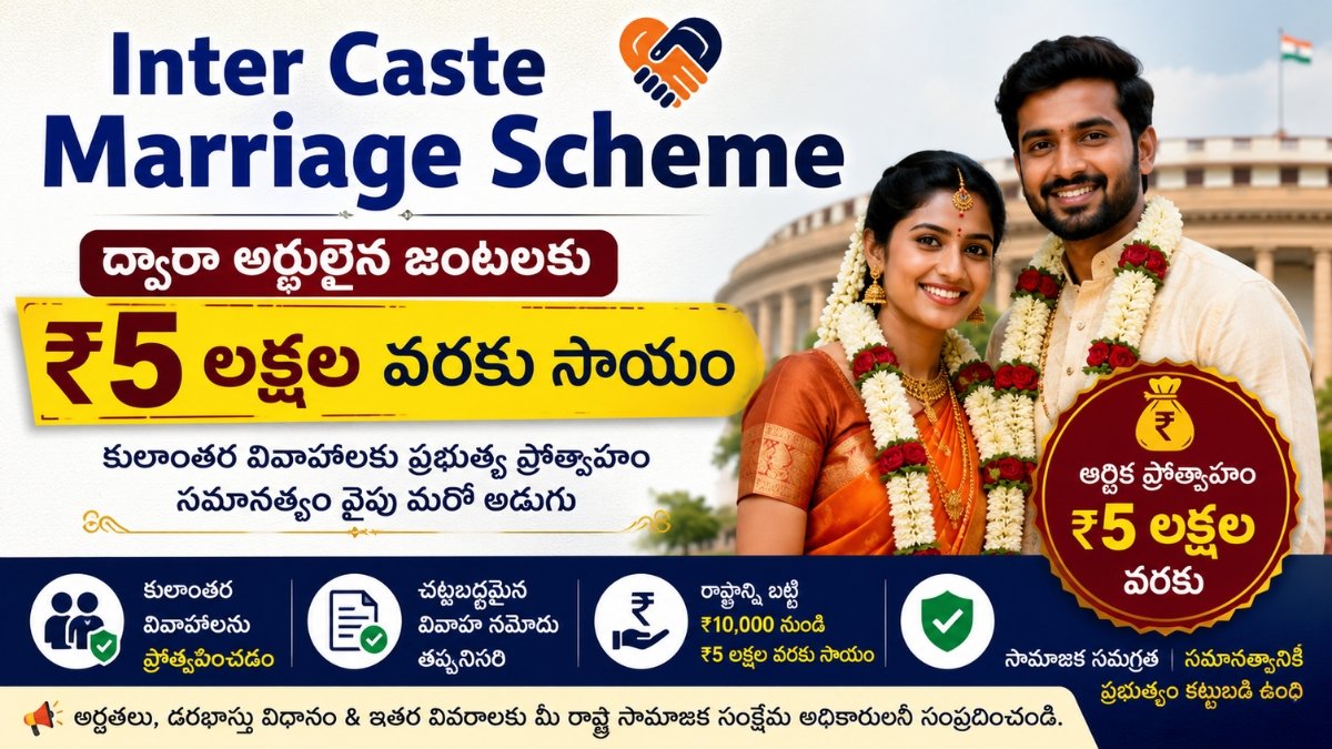 Inter Caste Marriage Scheme కులాంతర వివాహాలకు ఆర్థిక సహాయం