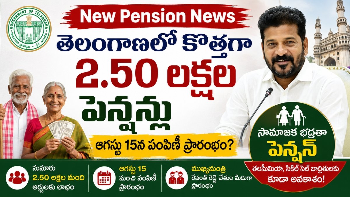 Pension News తెలంగాణలో 2.50 లక్షల కొత్త పెన్షన్లపై తాజా సమాచారం