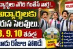 School Holidays 2026 August Holidays for AP and Telangana Students