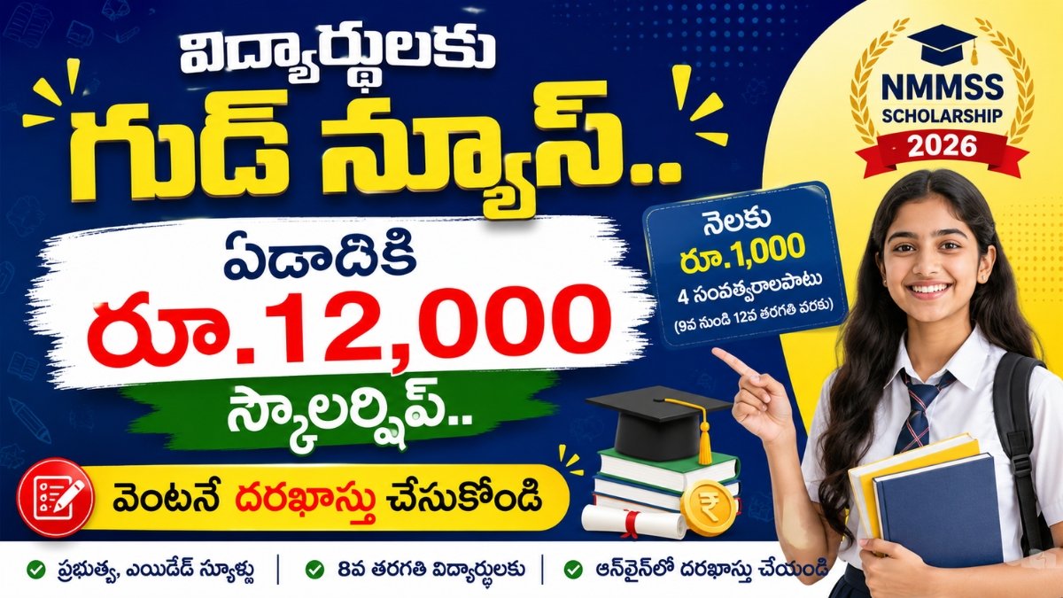 NMMSS Scholarship 2026 Apply Online for 8th Class Students